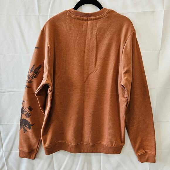 Blind Rooster Blessed Mushroom Pullover Sweatshirt Burnt Orange Large - Picture 2 of 9